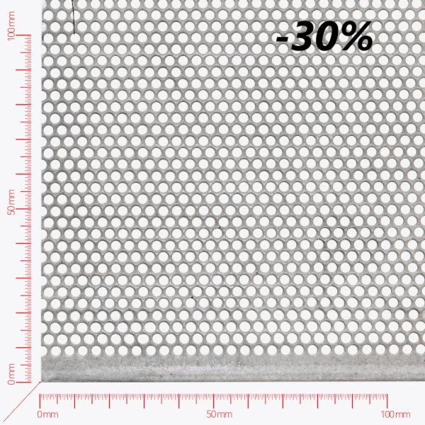 Lochblech, Rundlöcher versetzt, Loch 3mm, Abstand 4mm Lochblech, Rundlöcher versetzt, Loch 3mm, Abstand 4mm