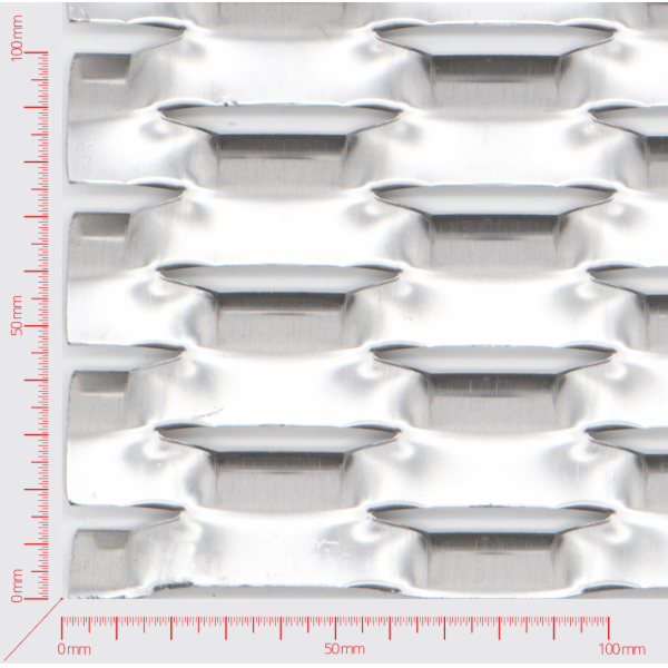 FLOW Streckmetall, Masche sechskant, Länge 80mm, Breite 30mm, Brücke 13mm FLOW Streckmetall, Masche sechskant, Länge 80mm, Breite 30mm, Brücke 13mm