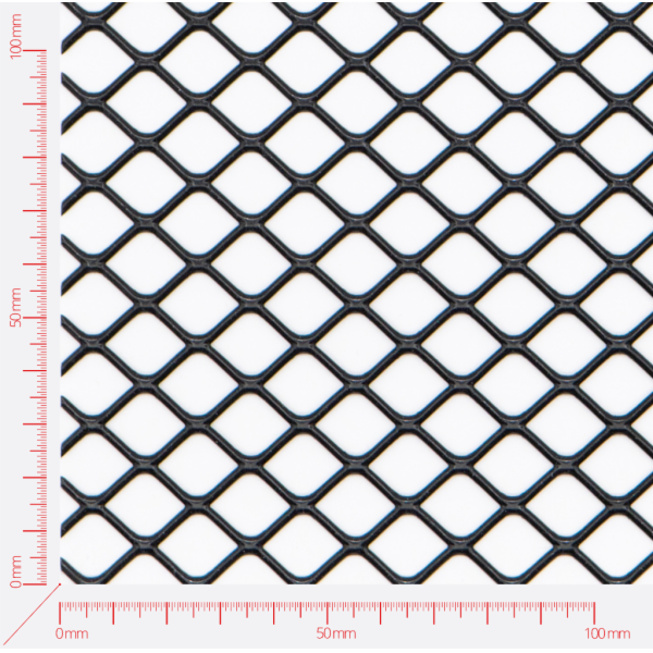 Streckmetall, Masche Vierecklöcher gewalzt, Länge 20mm, Breite 15mm, Brücke 1,7mm Streckmetall, Masche Vierecklöcher gewalzt, Länge 20mm, Breite 15mm, Brücke 1,7mm