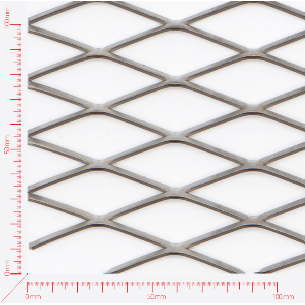 Streckmetall, Masche rautenlöcher, Länge 62,5mm, Breite 23mm, Brücke 3mm Streckmetall, Masche rautenlöcher, Länge 62,5mm, Breite 23mm, Brücke 3mm