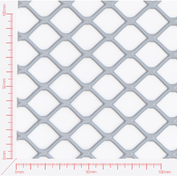 Streckmetall, Masche Vierecklöcher gewalzt, Länge 30mm, Breite 23mm, Brücke 2,5mm Streckmetall, Masche Vierecklöcher gewalzt, Länge 30mm, Breite 23mm, Brücke 2,5mm