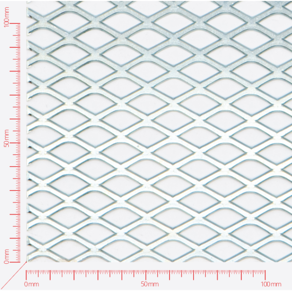 Streckmetall, Masche rautenlöcher gewalzt, Länge 22mm, Breite 12mm, Brücke 2mm Streckmetall, Masche rautenlöcher gewalzt, Länge 22mm, Breite 12mm, Brücke 2mm
