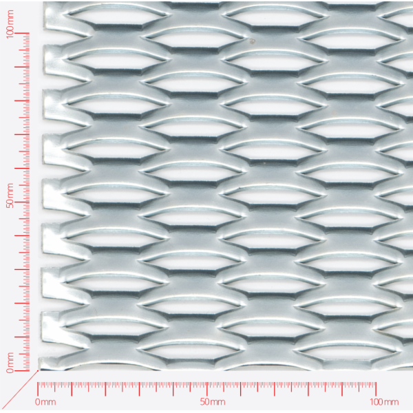 Streckmetall, Masche sechskant, Länge 47mm, Breite 13mm, Brücke 5mm Streckmetall, Masche sechskant, Länge 47mm, Breite 13mm, Brücke 5mm