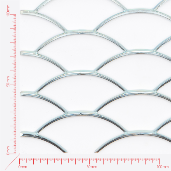 Streckmetall, Fischschuppen, Länge 150, Breite 52mm, Brücke 4mm Streckmetall, Fischschuppen, Länge 150, Breite 52mm, Brücke 4mm