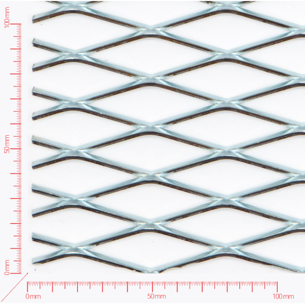 Streckmetall, Masche rautenlöcher, Länge 62,5mm, Breite 20mm, Brücke 3mm Streckmetall, Masche rautenlöcher, Länge 62,5mm, Breite 20mm, Brücke 3mm