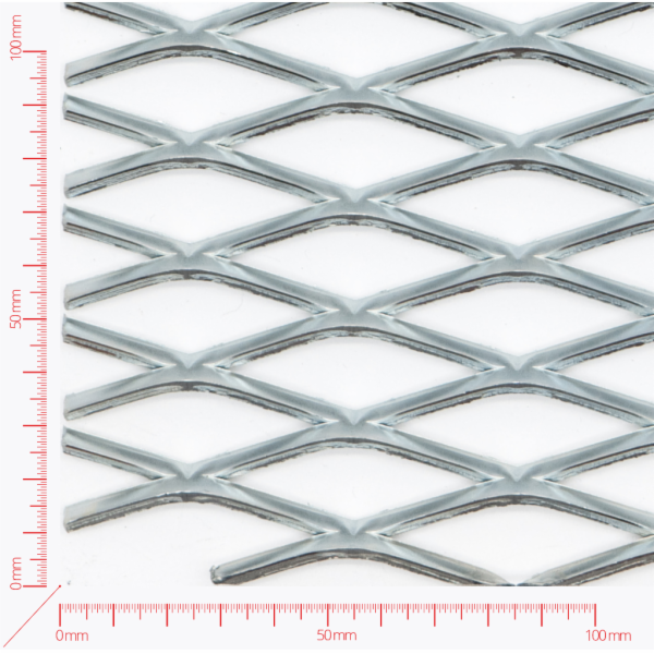 Streckmetall, Masche rautenlöcher, Länge 62,5mm, Breite 20mm, Brücke 4mm Streckmetall, Masche rautenlöcher, Länge 62,5mm, Breite 20mm, Brücke 4mm