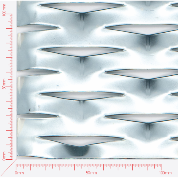 FLEXIBILITY Streckmetall, Masche rautenlöcher, Länge 90mm, Breite 32mm, Brücke 13mm FLEXIBILITY Streckmetall, Masche rautenlöcher, Länge 90mm, Breite 32mm, Brücke 13mm