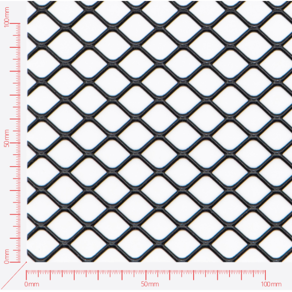 Streckmetall, Masche Vierecklöcher gewalzt, Länge 20mm, Breite 15mm, Brücke 1,7mm Streckmetall, Masche Vierecklöcher gewalzt, Länge 20mm, Breite 15mm, Brücke 1,7mm