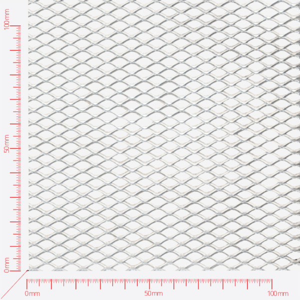 Streckmetall, Masche rautenlöcher, Länge 10,3mm, Breite 5,3mm, Brücke 1mm Streckmetall, Masche rautenlöcher, Länge 10,3mm, Breite 5,3mm, Brücke 1mm