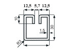 Einfassprofil WG30-5,7 aus Stahl roh  DD11 - DD14 / S235 - Spaltbreite 5,7mm -  1,50x30x30x3100mm
