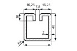 Einfassprofil WG40-7,5 aus Stahl roh  DD11 - DD14 / S235 - Spaltbreite 7,5mm -  2,00x40x40x3100mm